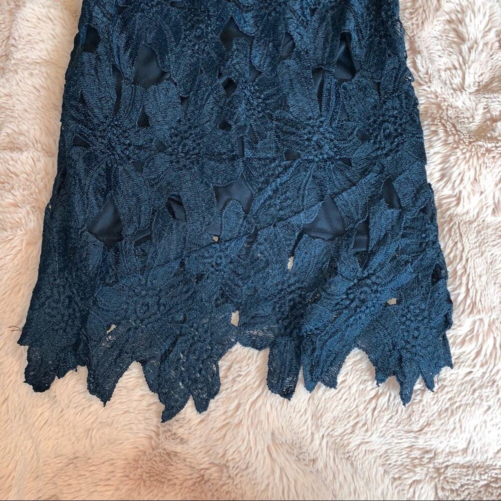NWT Romeo & Juliet Couture Navy Blue Lace Overlay Formal Sheath Dress Size XS - Picture 4 of 16